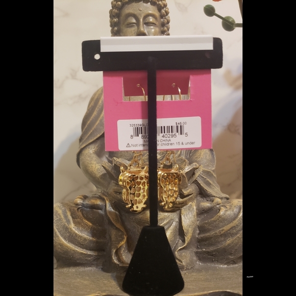 Betsey Johnson Owl  Dangling Earrings - Picture 3 of 4